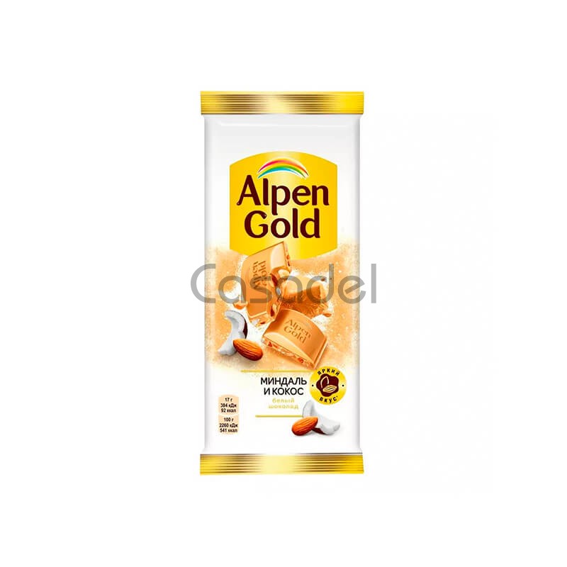 Շոկոլադե սալիկ Alpen Gold 85գ նուշ և կոկոս