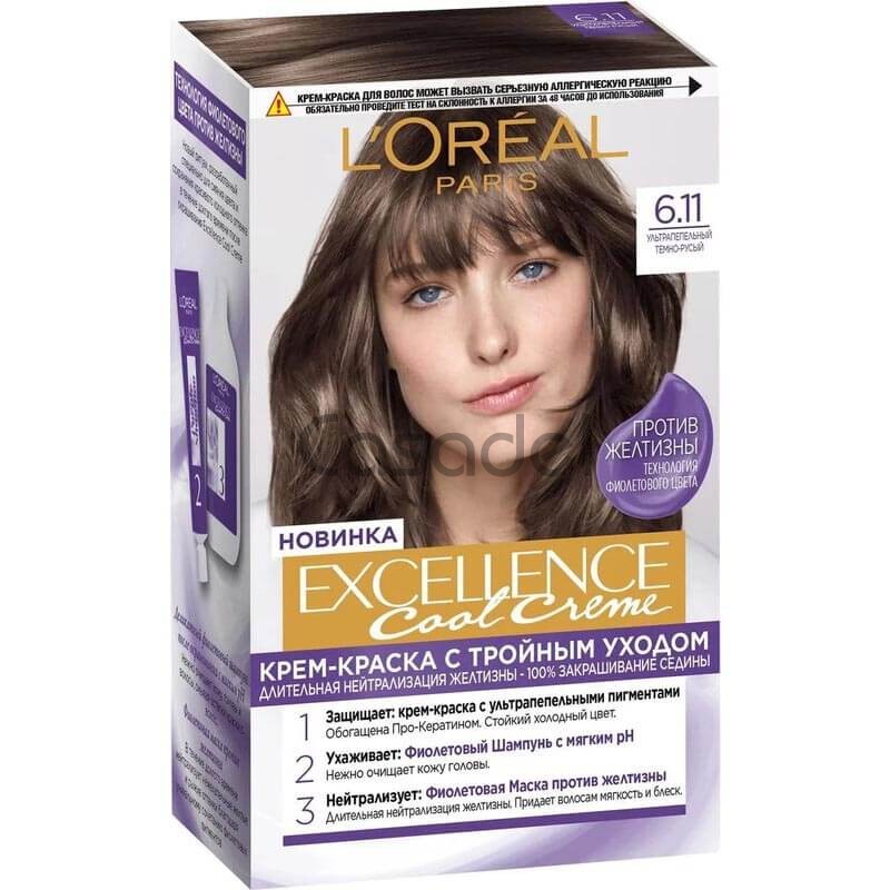 Մազի կրեմ-ներկ «L'Oreal Excellence Crème» №6.11