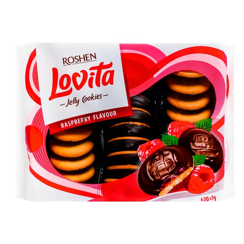 Թխվածքաբլիթ Roshen Lovita 420գ ազնվամորի