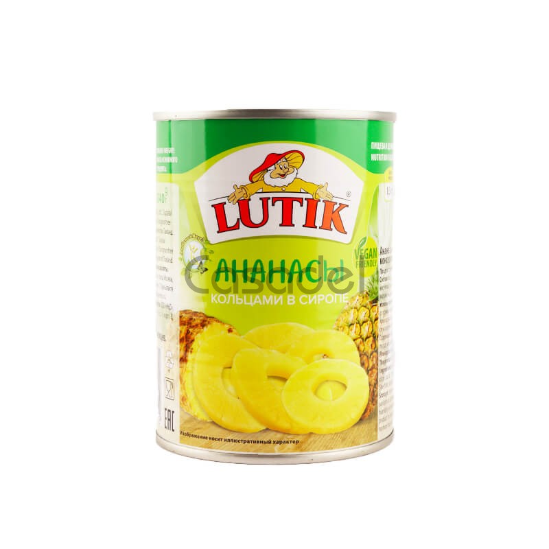 Պահածոյացված արքայախնձոր Lutik 565գ օղակներ
