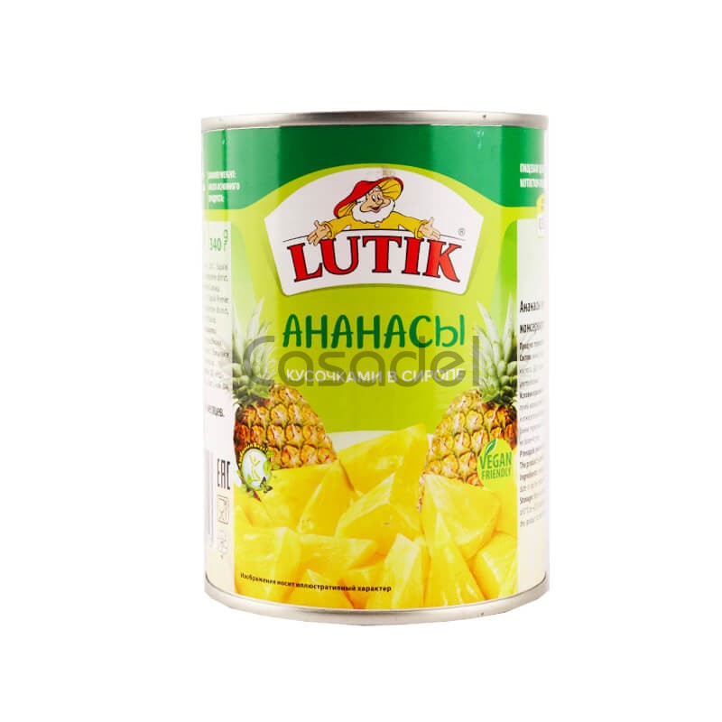 Պահածոյացված արքայախնձոր Lutik 565գ կտրտած