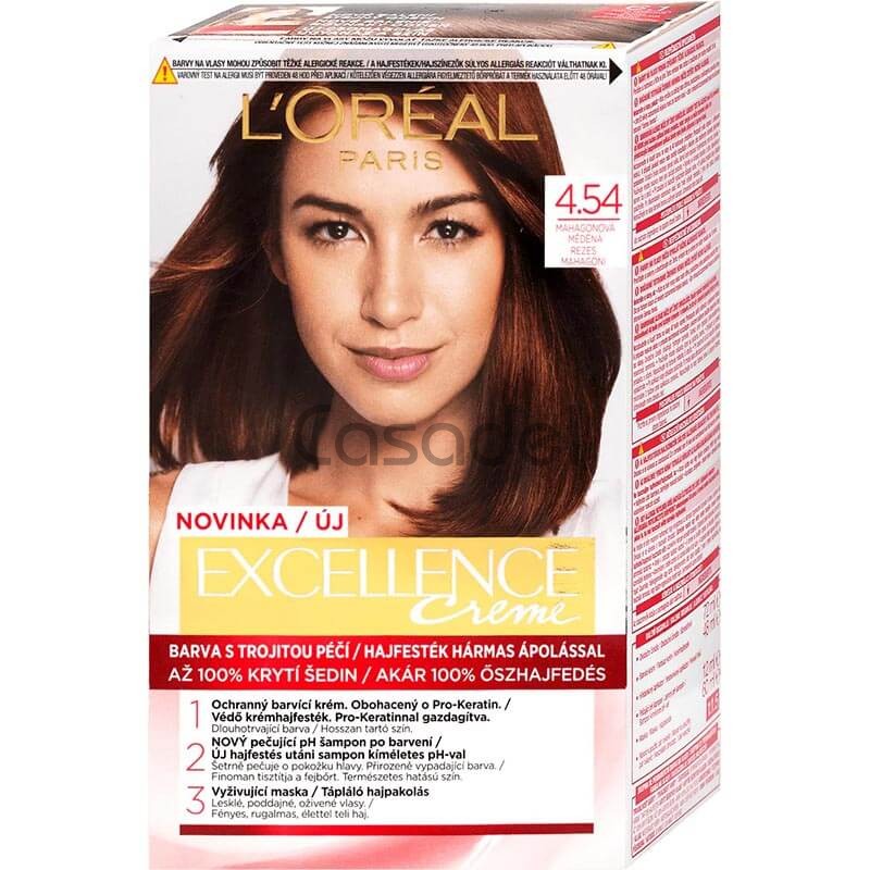 Մազի կրեմ-ներկ «L'Oreal Excellence Crème» №4.54