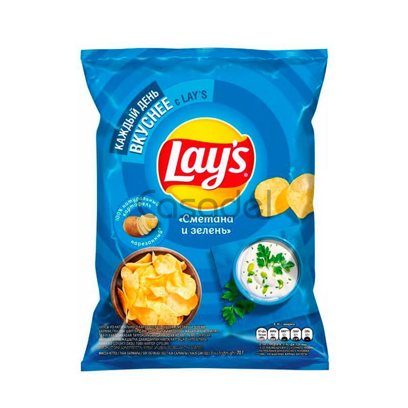 Չիպս Lays 70գ թթվասեր և կանաչի