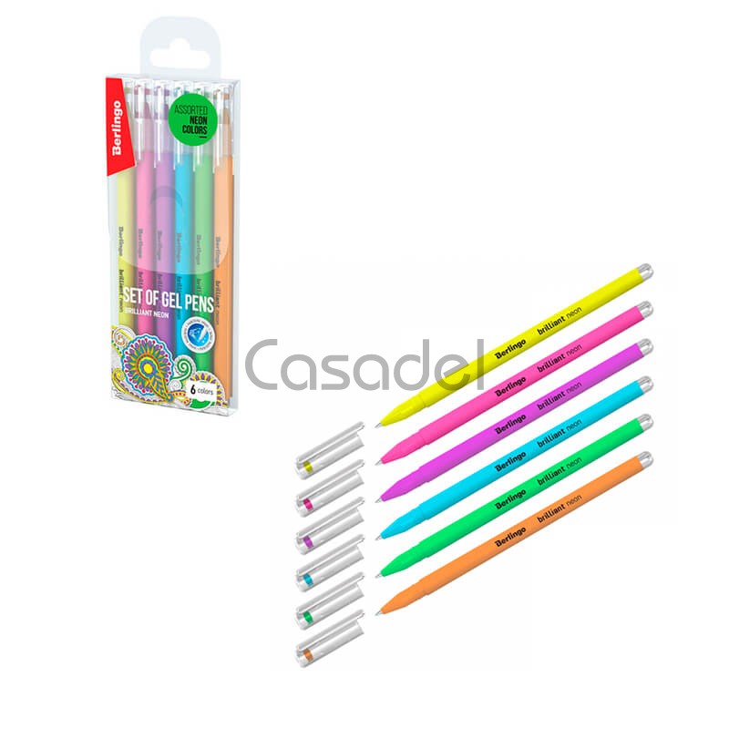 Գելային գրիչների հավաքածու «Berlingo» 6 գույն