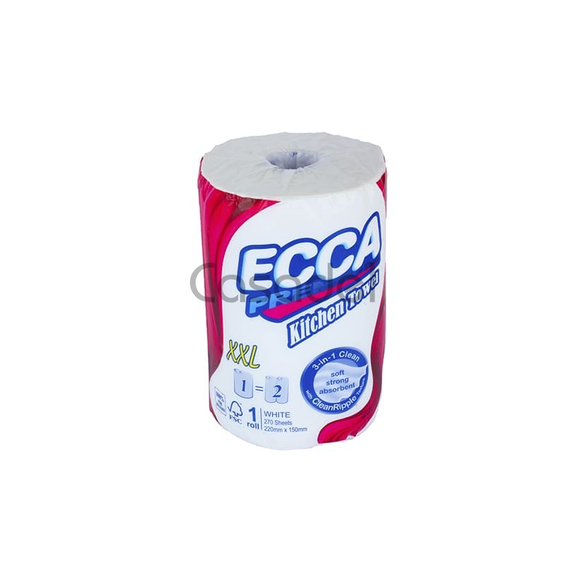 Խոհանոցային թղթե երկշերտ սրբիչ «ECCA Premium» 270 թերթ /220X150մմ