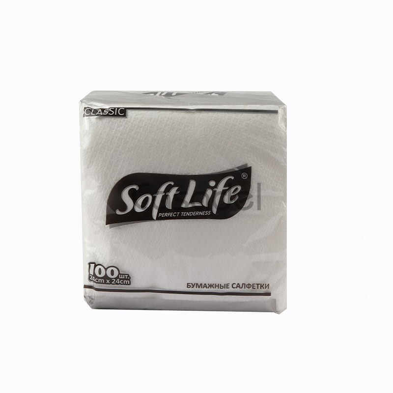 Միաշերտ անձեռոցիկներ «Soft Life»100 հատ /24X24սմ