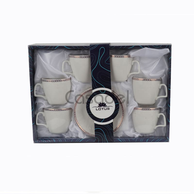 Սուրճի կերամիկական բաժակներ+ափսեներ «Lotus» 6x5սմ /6 հատ