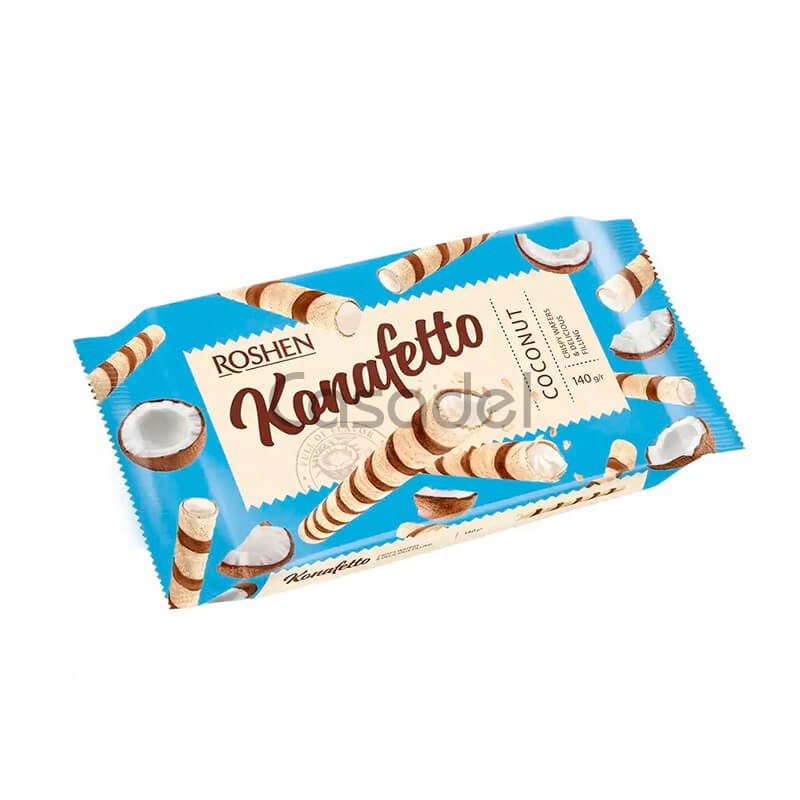 Վաֆլե գլանակ Roshen 156գ կոկոսի միջուկով