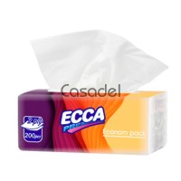 Անձեռոցիկներ երկշերտ «Ecca» Premium 200 հատ/ 21x12 սմ