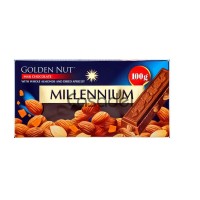 Շոկոլադե սալիկ  Millennium Gold 100գ մուգ շոկոլադ նուշով
