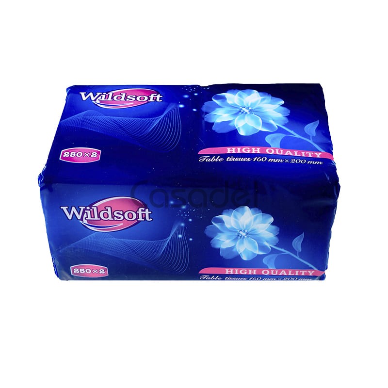 Անձեռոցիկներ երկշերտ «Wildsoft» 250 հատ /160X200 մմ