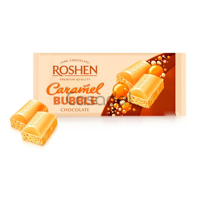 Շոկոլադե սալիկ Roshen bubble caramel 80գ